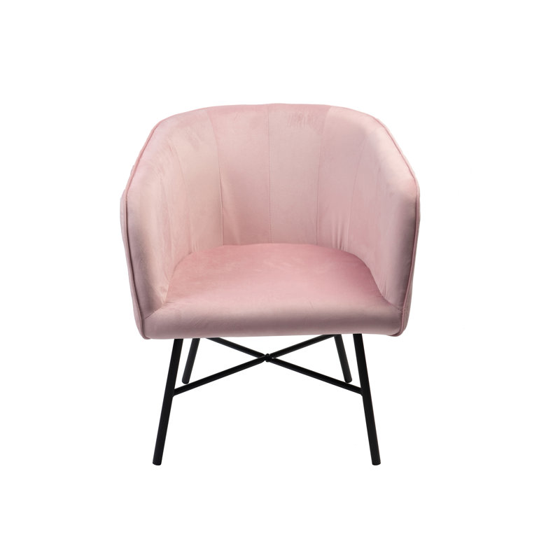 Daevin 17.34'' H Velvet Upholstered Armchair, Pink