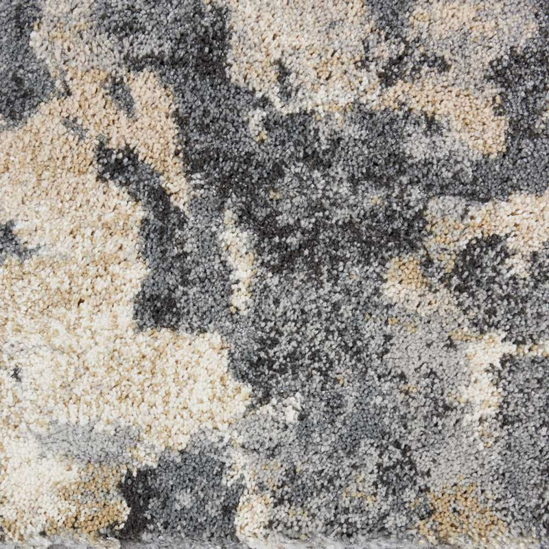 Tapis gris / beige à motif abstrait Favermann, Rectangle 4 pi x 6 pi