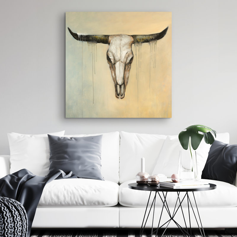 Bull skull - 32"x32" art on canvas