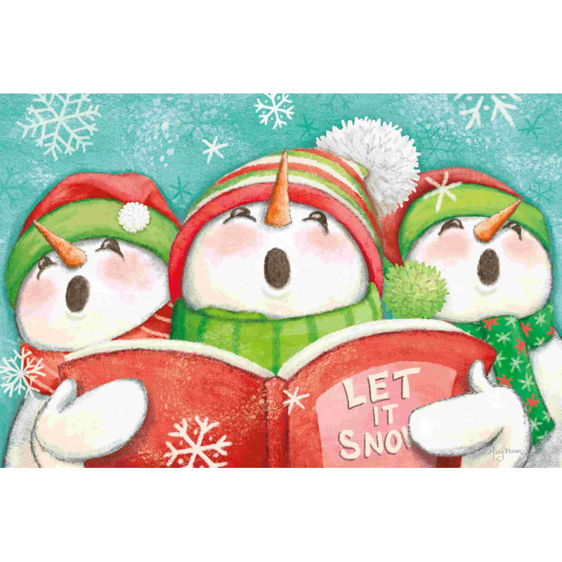 Let It Snow IV Eyes Open par Mary Urban - peinture sur toile tendue, H 8 po x l 12 po x P 1,25 po, Pas de tapis, Toile tendue
