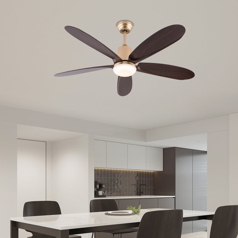 Mahawa 52" Ceiling Fan with LED Lights, Gold