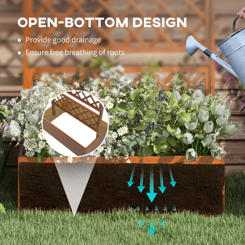 Bruist Wood Planter Box, Orange