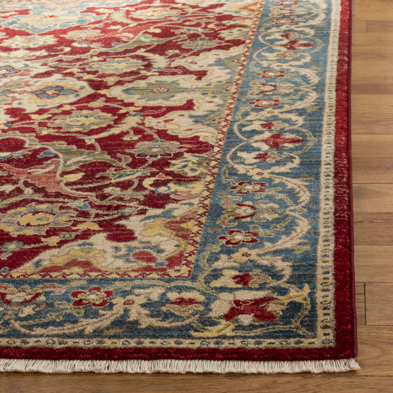 Tapis oriental performance Bisen, Red/Blue, Rond 6 pi 7 po