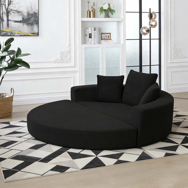 Convertible sofa couch bed,multi-functional,circular bed,adjustable Futon sofa, Black