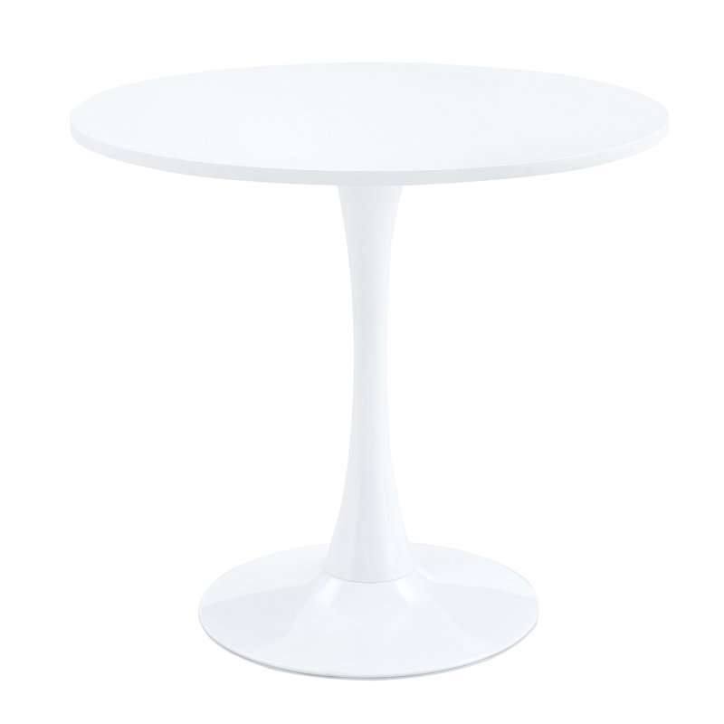 White Round Dining Table,Modern Dining Table, Dining Table,MDF Tabletop And Iron Spray-Painted Matte Base,Oval Dining Table,Mid Century Coffee Table For Living Room 31.5-Inch,Home Kitchen,Small Places