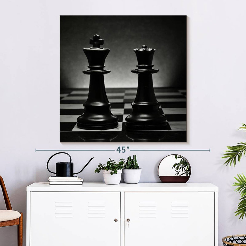 Senne Black Chess Pair, 33" H x 33" W