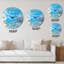 Blue CelluLar huile sur eau - horloge murale moderne-59914892