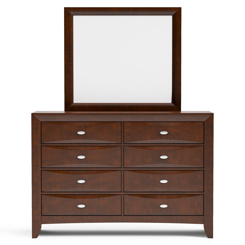 Commode 8 tiroirs avec miroir Urbanek, Brun