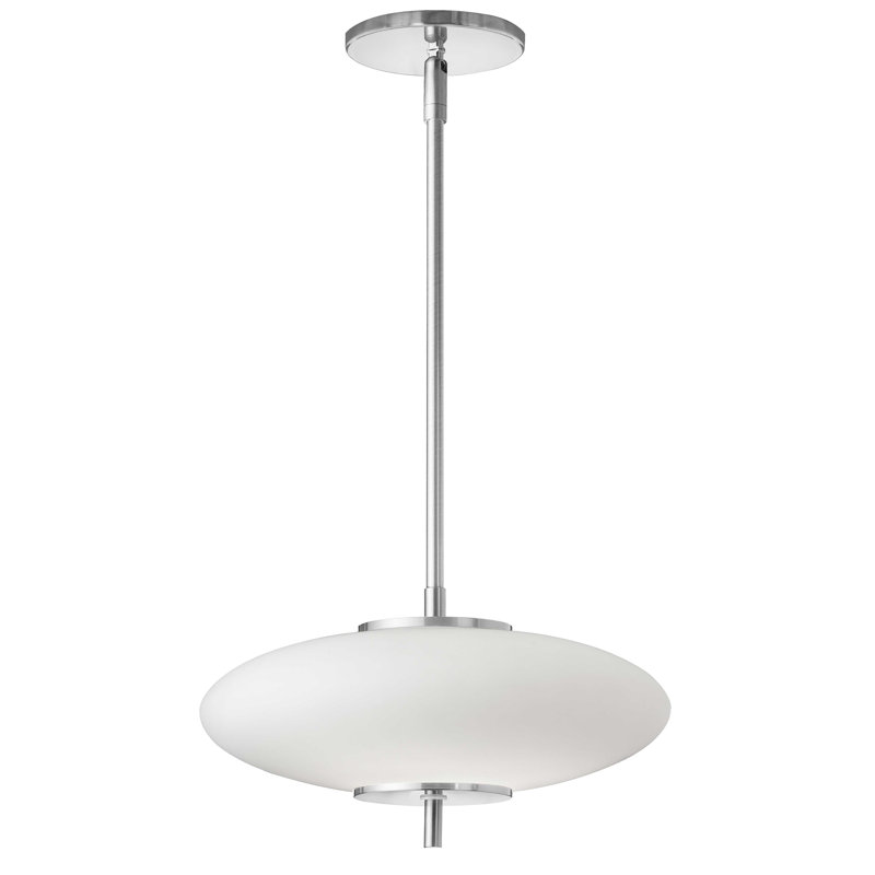 Luminaire suspendu géométrique simple à 1 lumière Botir, Chrome poli