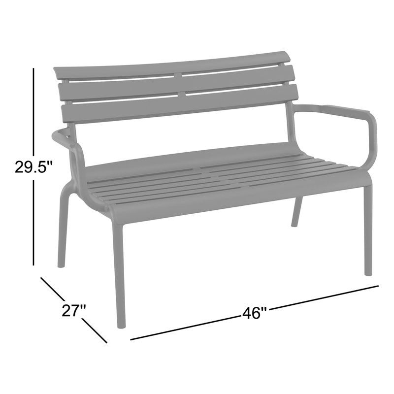 Banc d'extérieur 46 po Ruta Paris, Vert olive