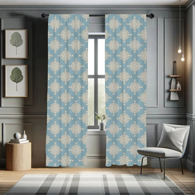 Pearls Semi-Sheer Rod Pocket Curtain Panels