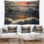 Tapisserie florale avec des nuages foncés au coucher du soleil-28487951