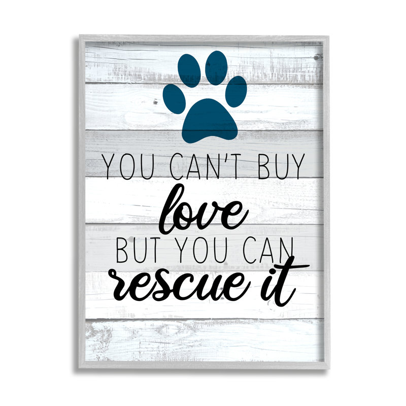 «You Cannot Buy Love Love Paw», signe inspirant de Kim Allen, H 24 po x l 30 po, Estampe numérique Farmhouse