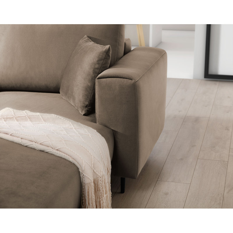 Aecca 4 Seater Sofa Bed, Light brown, Right facing