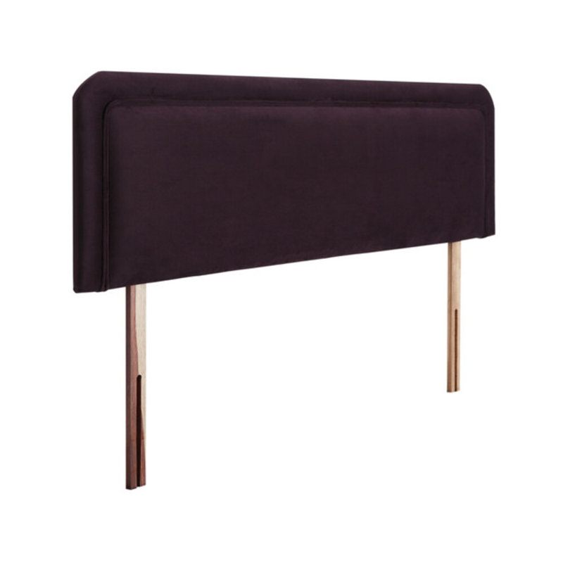 Wile Upholstered Headboard, Velvet, Small Double (4'), Plum