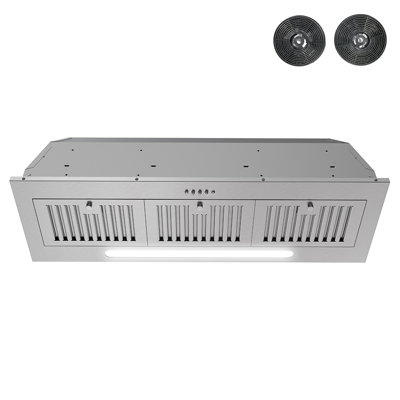 Streamline Torricelli 36" 350 Cubic Feet Per Minute Ductless Insert Range Hood with Baffle Filter and Light Included