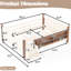 Grand lit sur pied beige avec bibliothèques de rangement, construction, garde-corps et assemblage facile pour la configuration de la zone de couchage-130093291-130093288