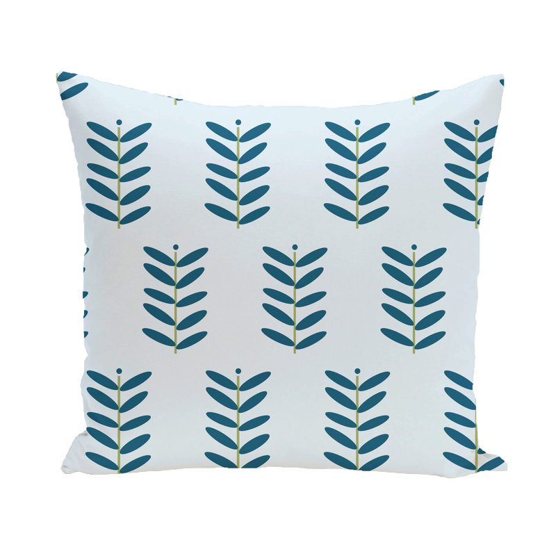 Petal Pusher Outdoor Reversible Throw Pillow, 20" H x 20" W, Teal