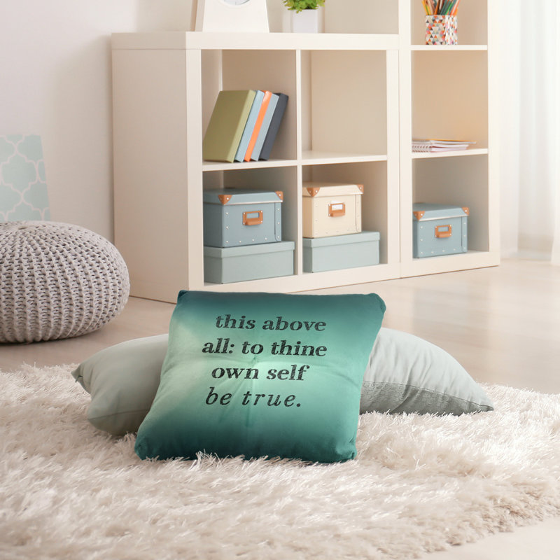 Shakespeare Throw Pillow, 26" H x 26" W, Teal Glow