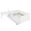 Lit plateforme double en bois avec 6 tiroirs, tablettes et coiffeuse, blanc