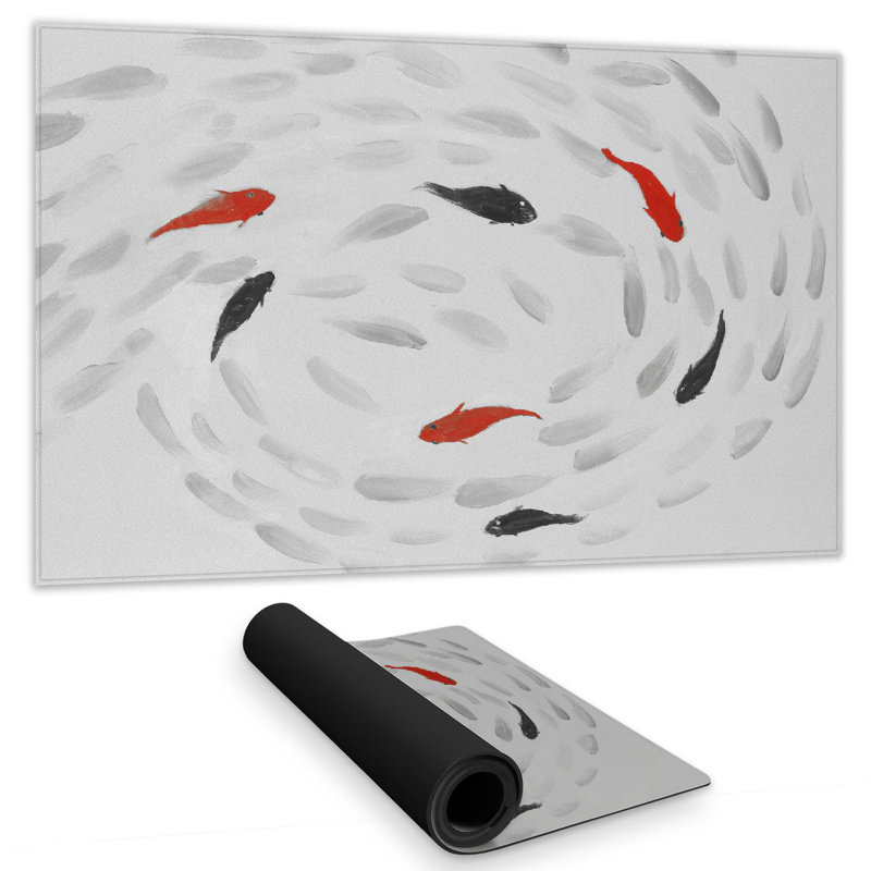 Swimming fish swirl - 14.00"x24.25" Desk mat