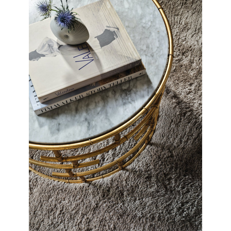 Handloom Cashmere Blend High Pile Area Rug in Silver, Rectangle 8' x 10'