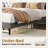 Upholstered Bed Frame with LED Lights & Charging Station, Wingback Headboard-118619717