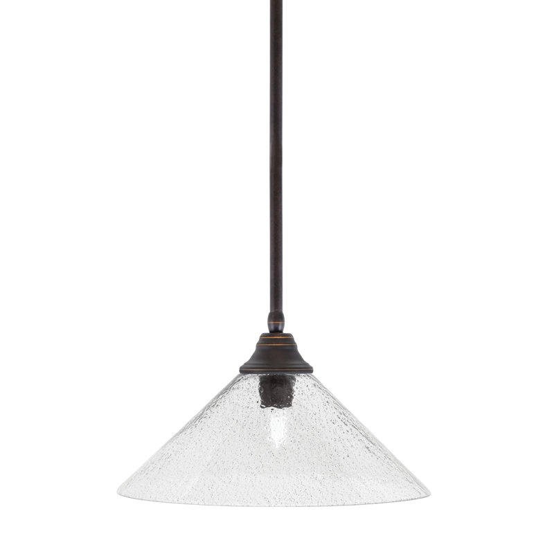 Luminaire suspendu à n'importe quelle tige, H 9 po x l 16 po x P 16 po, Fumée, Granit foncé