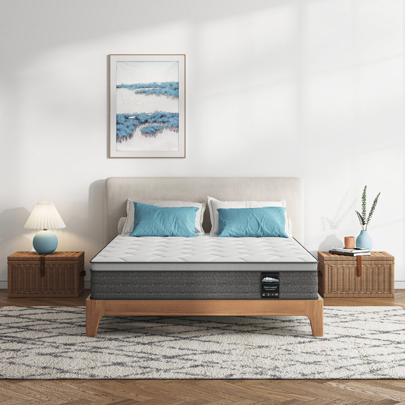 Kescas 12" Medium Charcoal Infused Memory Foam Mattress, Queen, 8""