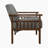 Bertolt 29.5" Mid-Century Modern Accent Chair with Textured Fabric Upholstery, Solid Rubberwood Frame, Foam Over Pocket Coils-1837331011