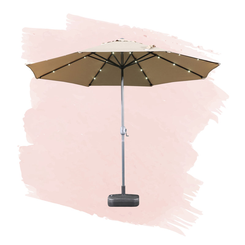 Parasol de marché lumineux Audryanna de 3 m, Moka