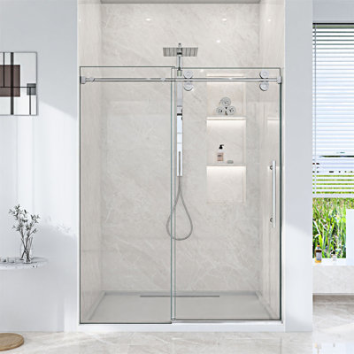 Porte de douche coulissante simple sans cadre