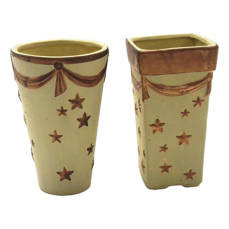 Ensemble de vase de table en céramique 2 pièces fait main Chevell