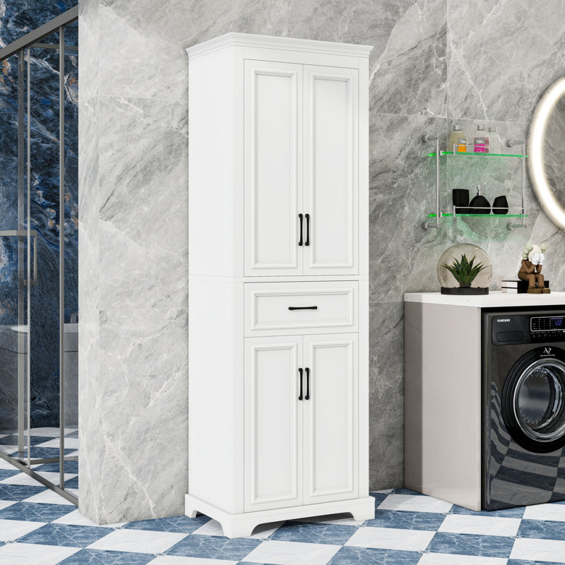 Freestanding Bathroom Storage Cabinet with Storage Drawer, Shelves and Doors