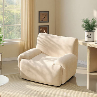 42" Modern Upholstered Oversized Compression Accent Chair