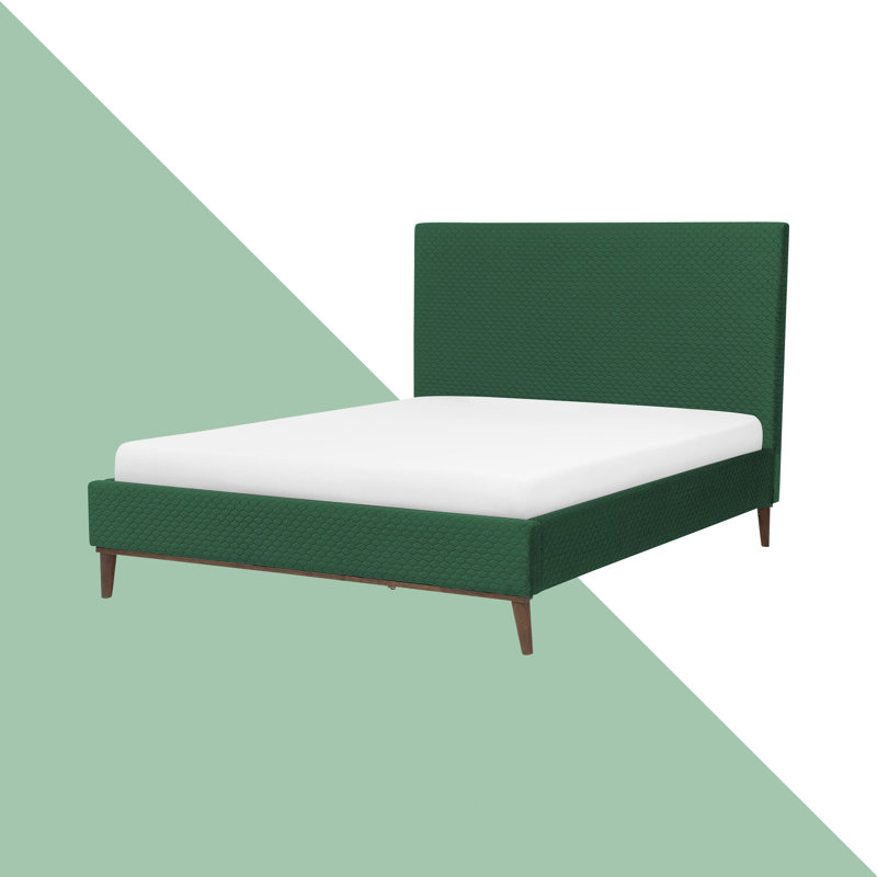 Casares Upholstered Bed, Double (4'6), Green