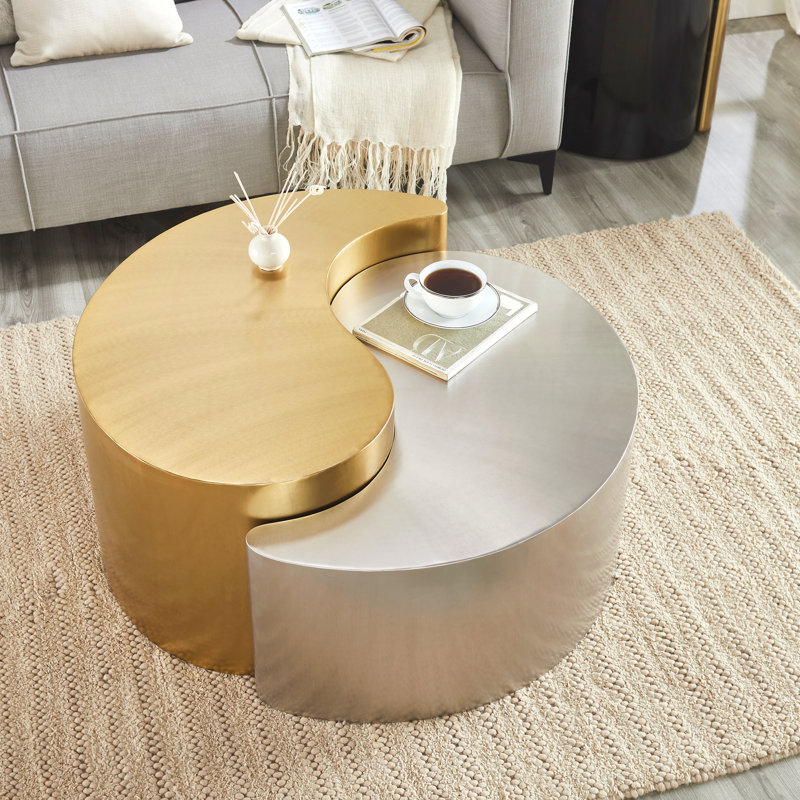 Table basse Modern Contemporary, Or / Argent