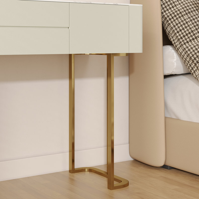 Hokku Designs Edorta Vanity Desk with Mirror & Lights