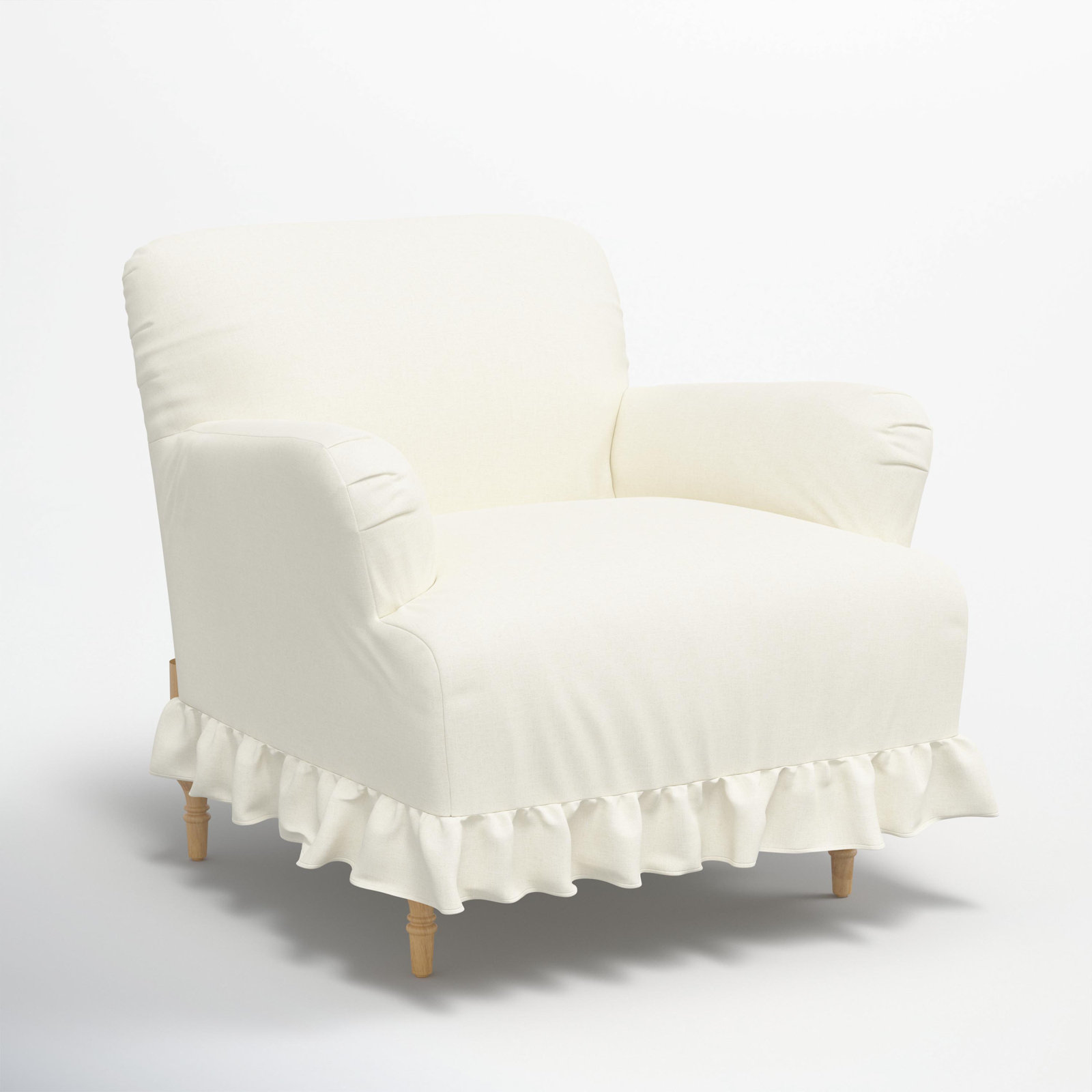 Maggie Slipcovered Armchair, Zuma White Textured Linen