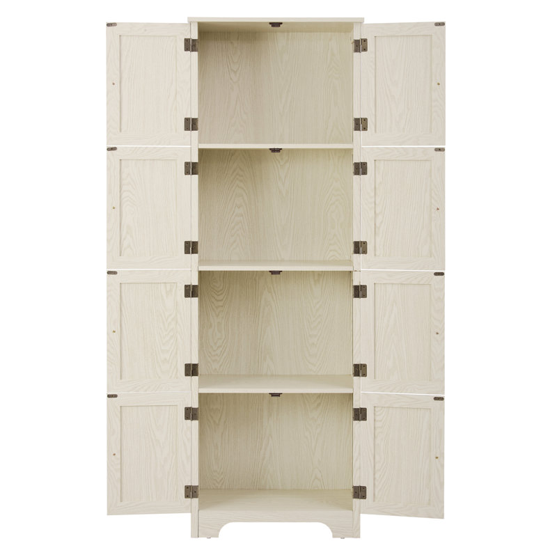 Storage Cabinet with Shelves, Freestanding Sideboard for Kitchen, White