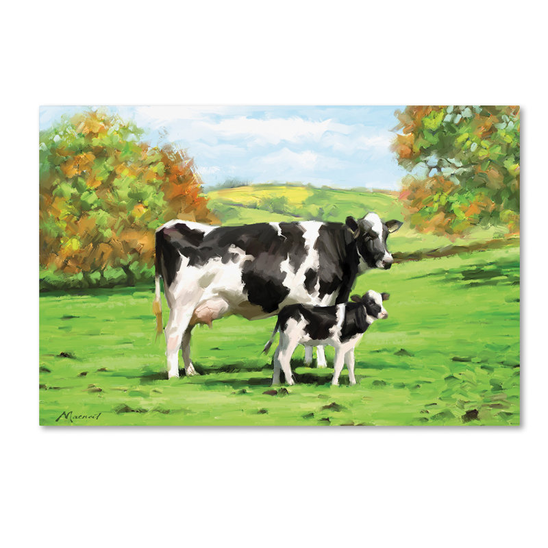 Armand «Cow and Calf», reproduction sur toile, H 12 po x l 19 po x P 2 po