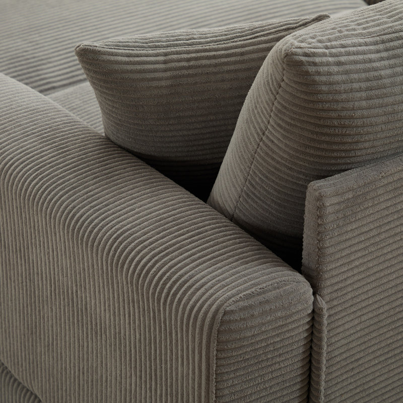 Canapé modulaire de canapé moderne, housses de coussin en velours côtelé 2 pièces, housses de canapé extensibles avec 2 coussins