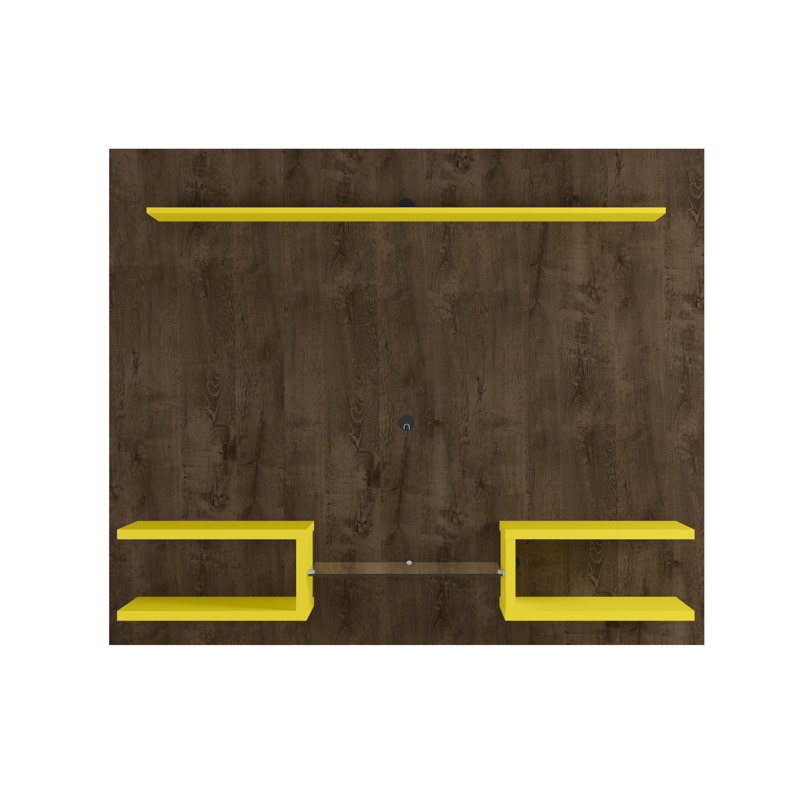 Kitterman Floating Entertainment Center for TVs up to 50", Rustic Brown/Yellow