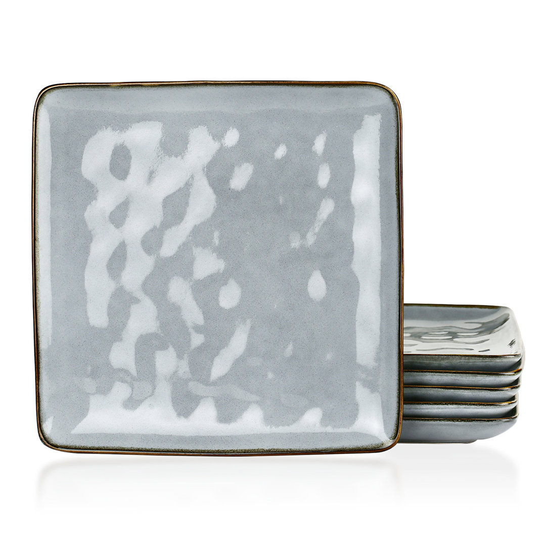  9.75'' Stoneware Square Dinner Plate (Set of 6) Famiware 