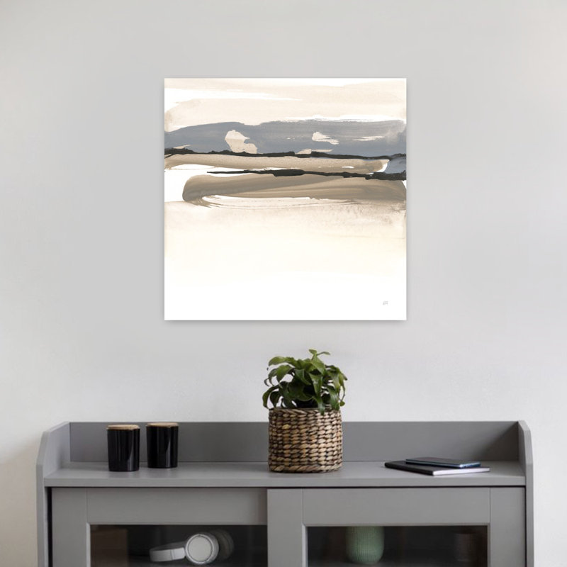 «Sand to Sky I», art contemporain abstrait sur la plage, H 18 po x l 18 po