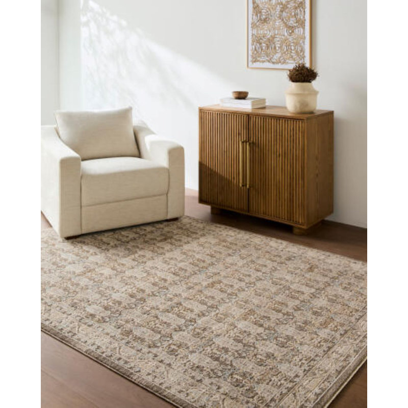 Farshad Machine Woven Area Rug, Charcoal/Taupe/Gray, Rectangle 7'10" x 10'2"