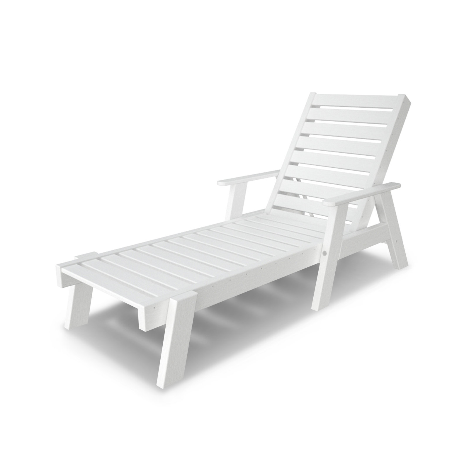 POLYWOOD® Captain 28" Patio Chaise Lounge, White