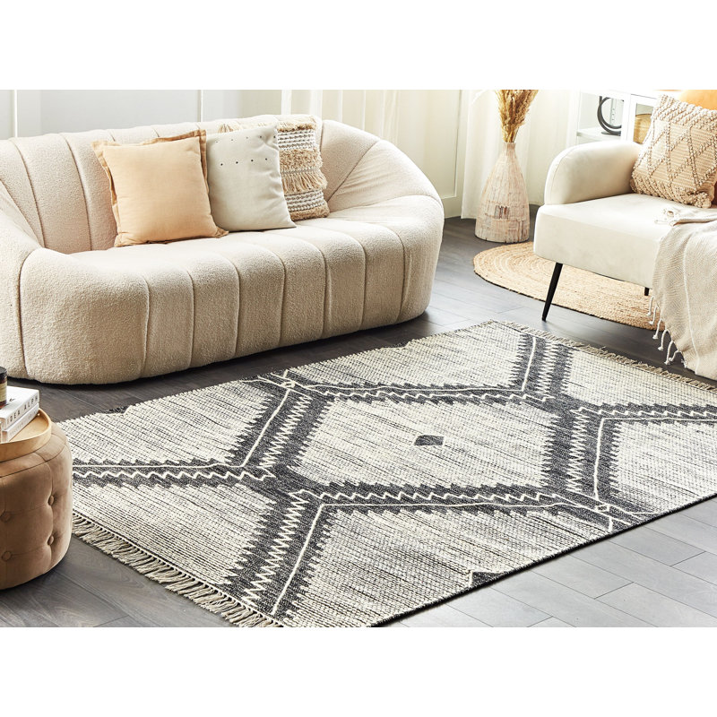 Gowanda Geometric Cotton Hand Woven Area Rug, Rectangle 140 x 200cm