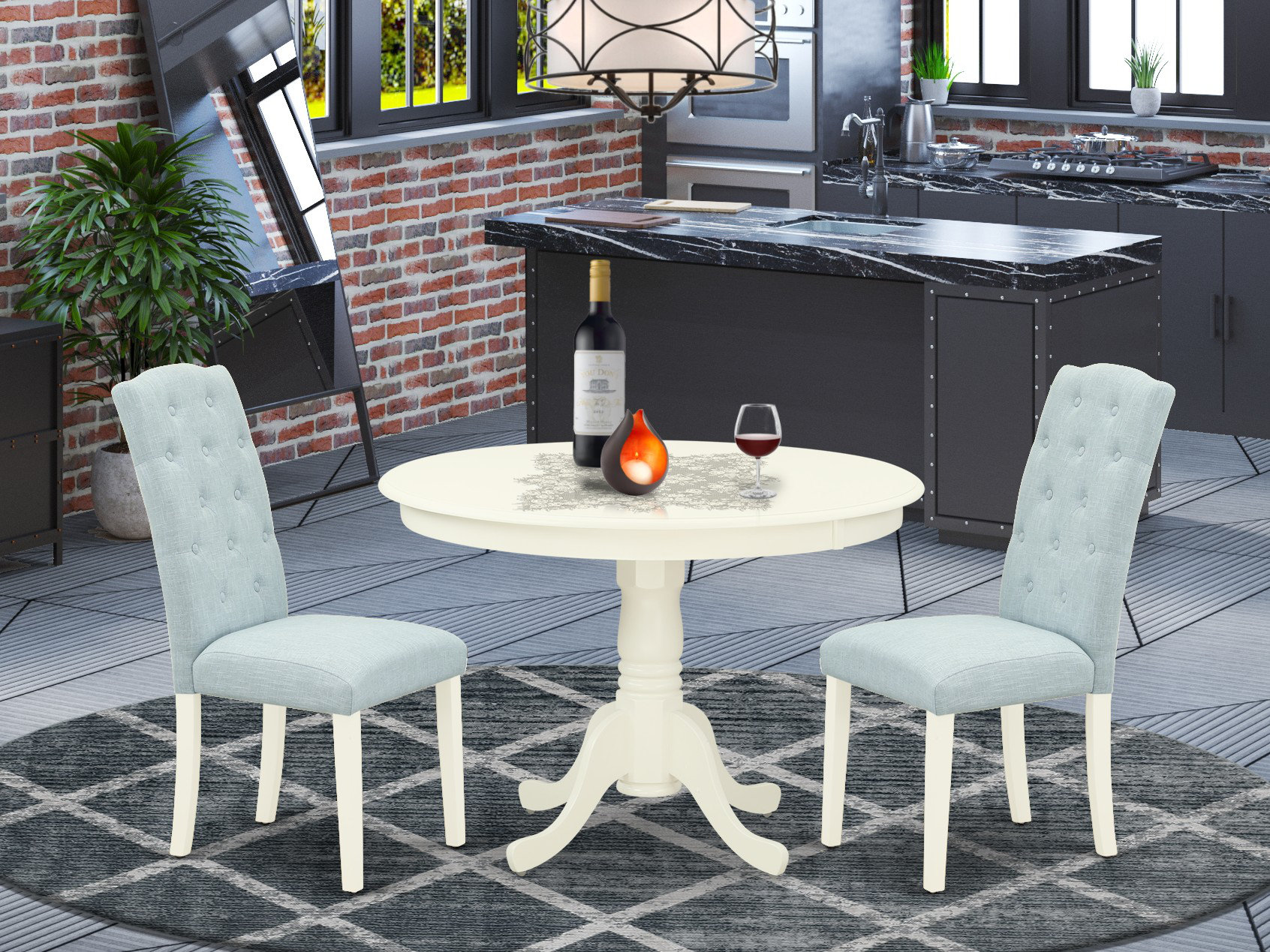 One Allium Way 3 Piece Solid Wood Dining Set - Wayfair Canada