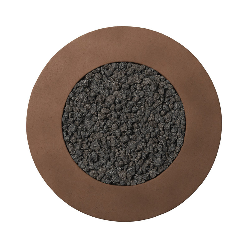 Damian 16.5" H x 35.5" W Concrete Outdoor Fire Pit Table, Clay Concrete, Propane